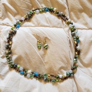 Cookie Lee Beaded necklace and earrings.